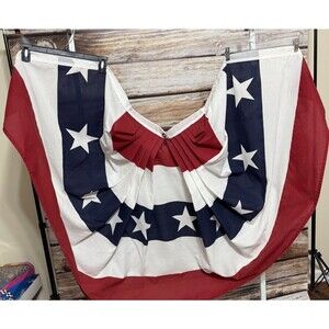 3x6 FT  USA American Cotton  Blend Flag Bunting Fan 3'x6' Grommets